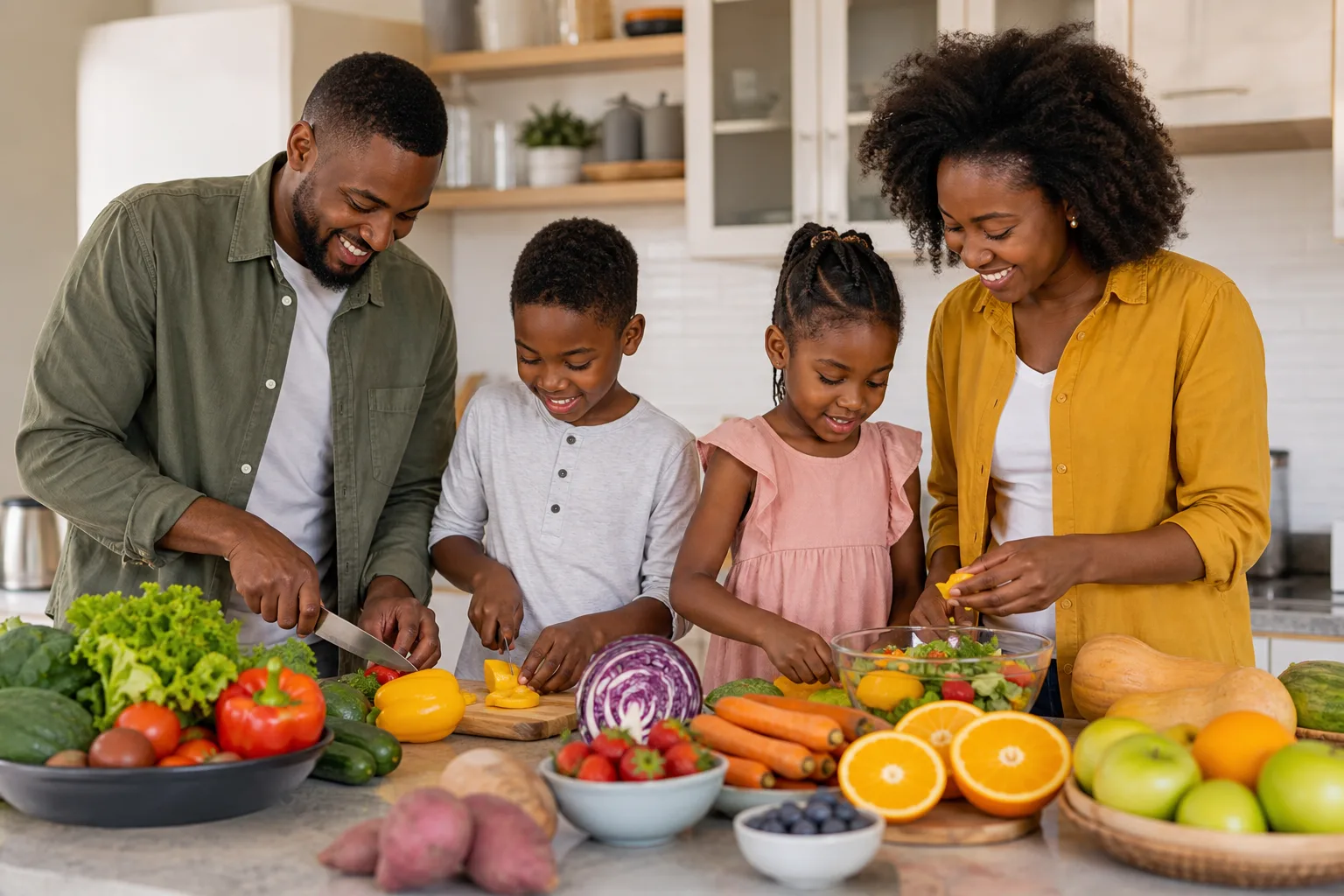 Assiette colorée avec aliments riches en vitamines A et C