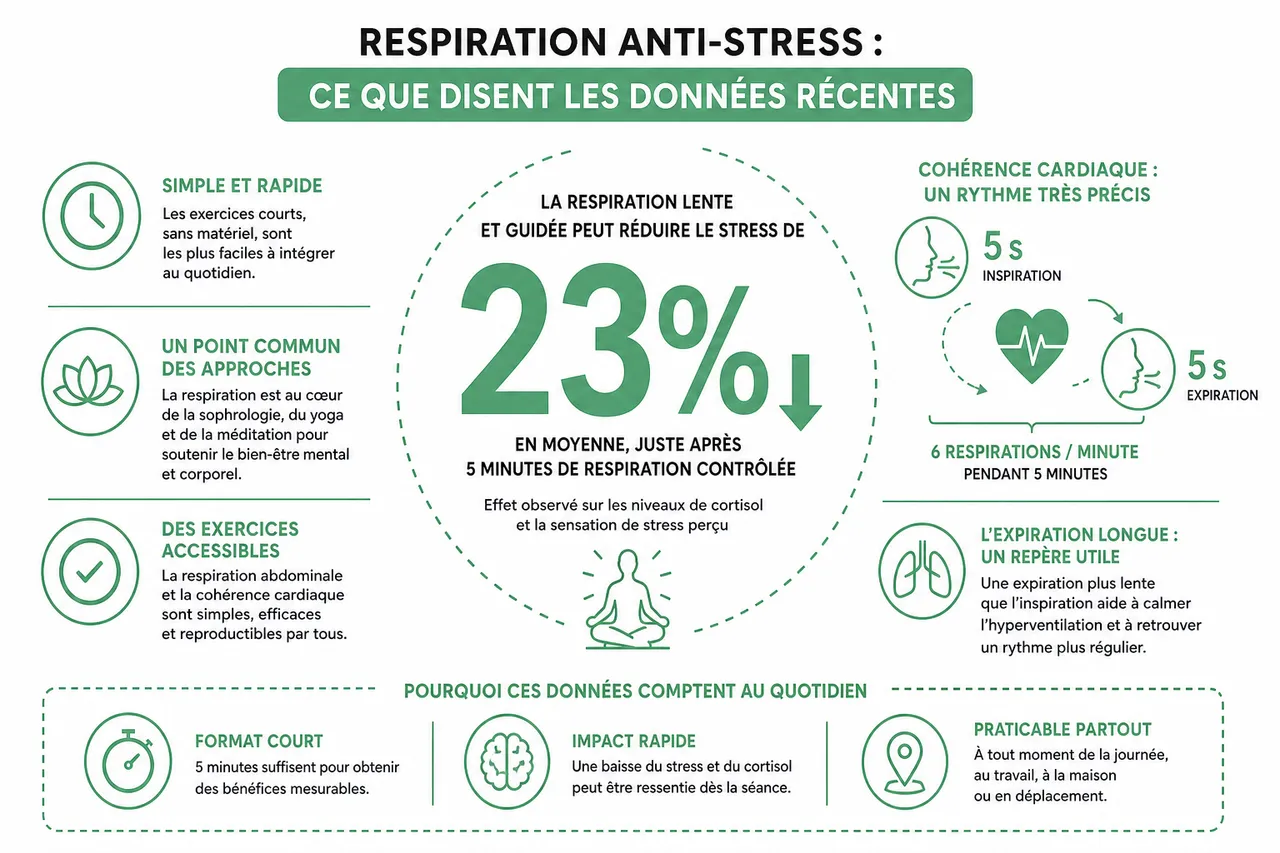 Respiration et gestion du stress: 3 exercices simples à pratiquer partout en 2026 , Ce que disent les données récentes sur la respiration anti-stress