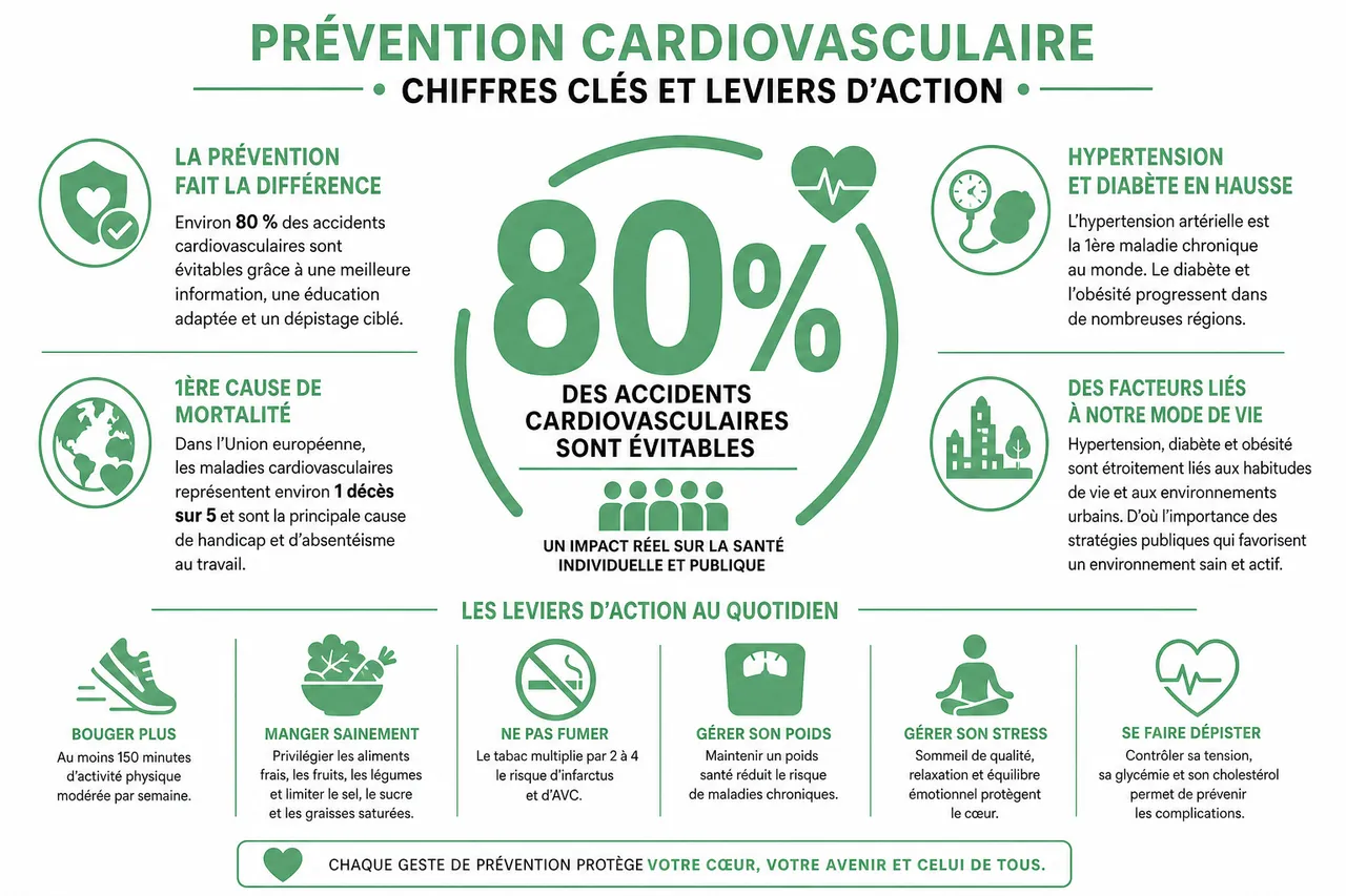 Prévenir les maladies cardiovasculaires avec des habitudes de vie saines , Prévention cardiovasculaire: chiffres clés et leviers d’action