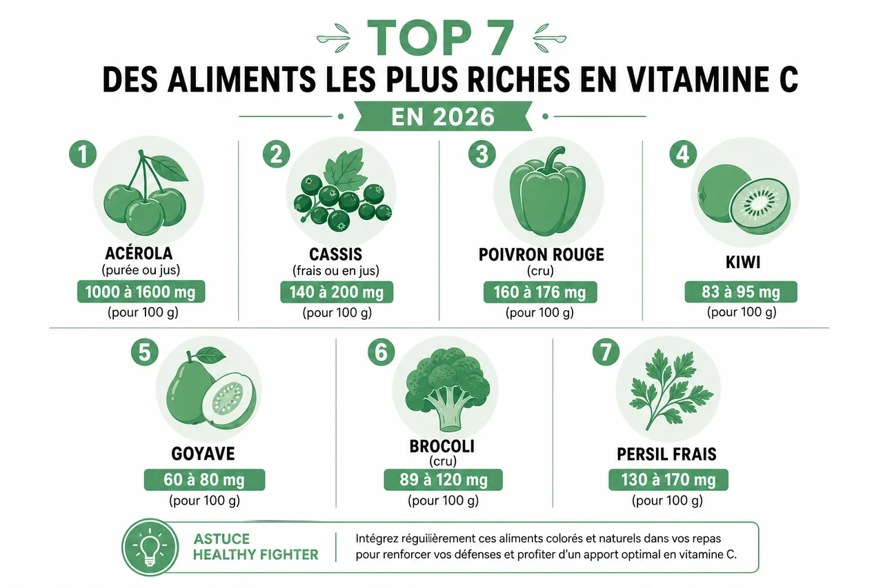 Aliments riches en vitamine C: 7 sources naturelles pour renforcer vos défenses , Top 7 des aliments les plus riches en vitamine C en 2026
