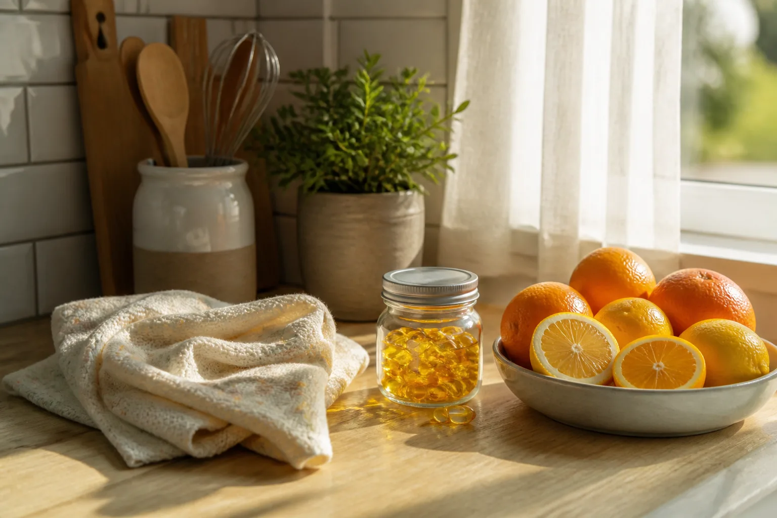 Enfant recevant une supplémentation en vitamine D en extérieur