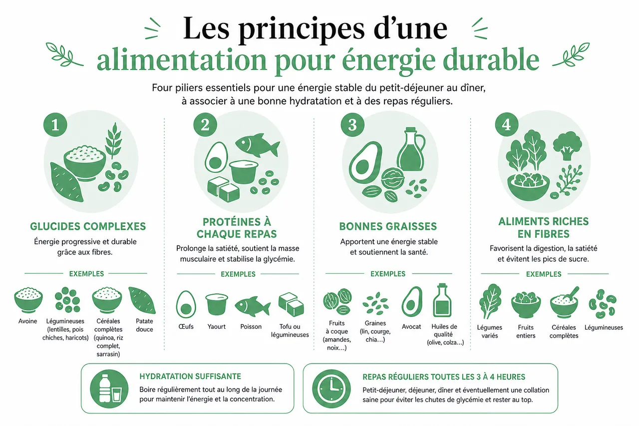 Comment garder une énergie stable toute la journée grâce à quelques changements dans votre assiette? , Les principes d’une alimentation pour énergie durable