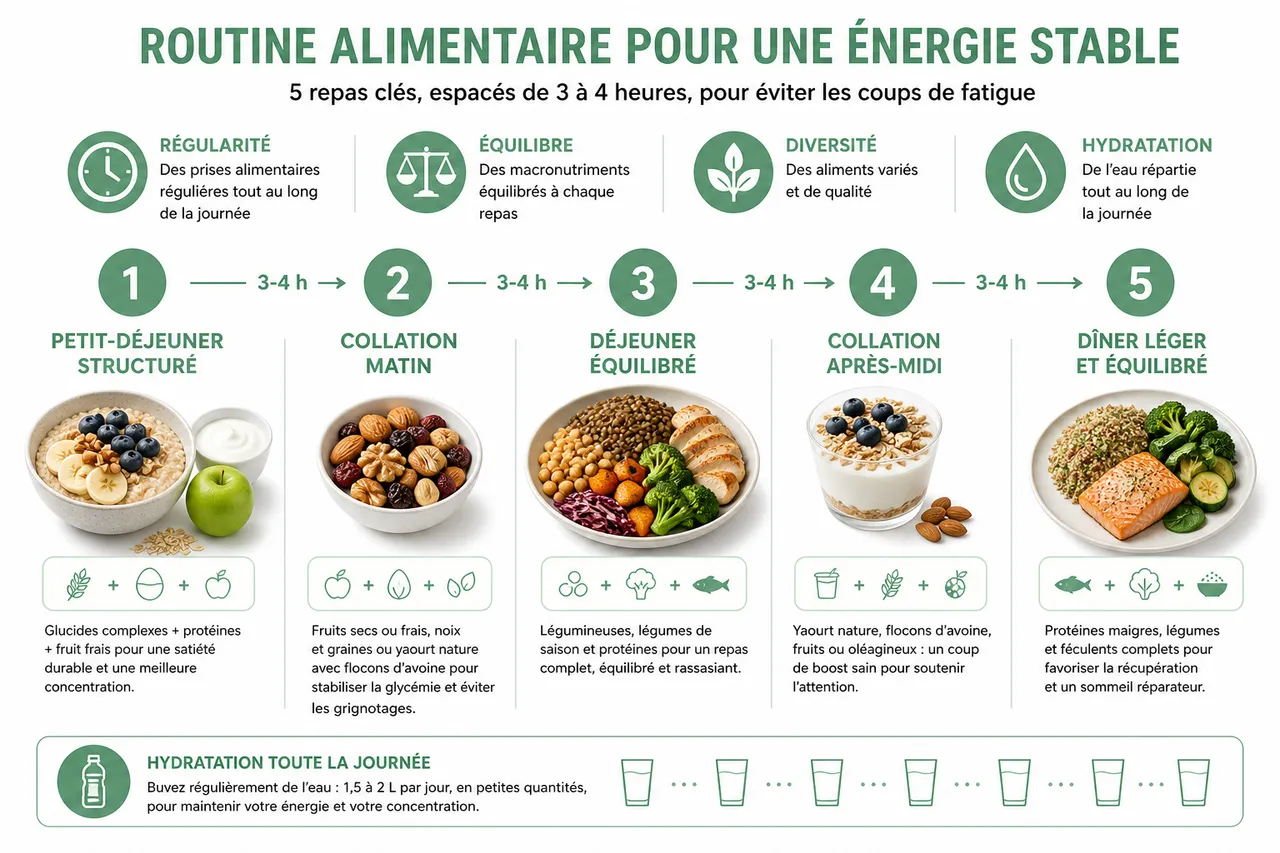 Comment garder une énergie stable toute la journée grâce à quelques changements dans votre assiette? , Conseils pratiques et routines alimentaires pour éviter la fatigue