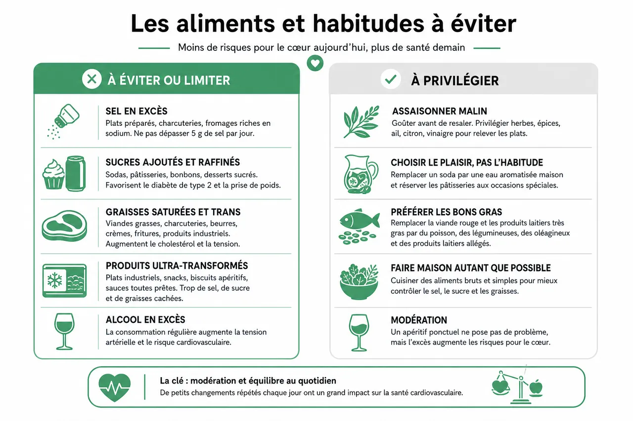 Prévenir les maladies cardiovasculaires avec l’alimentation et les réflexes à adopter dès maintenant , Les aliments et habitudes à éviter