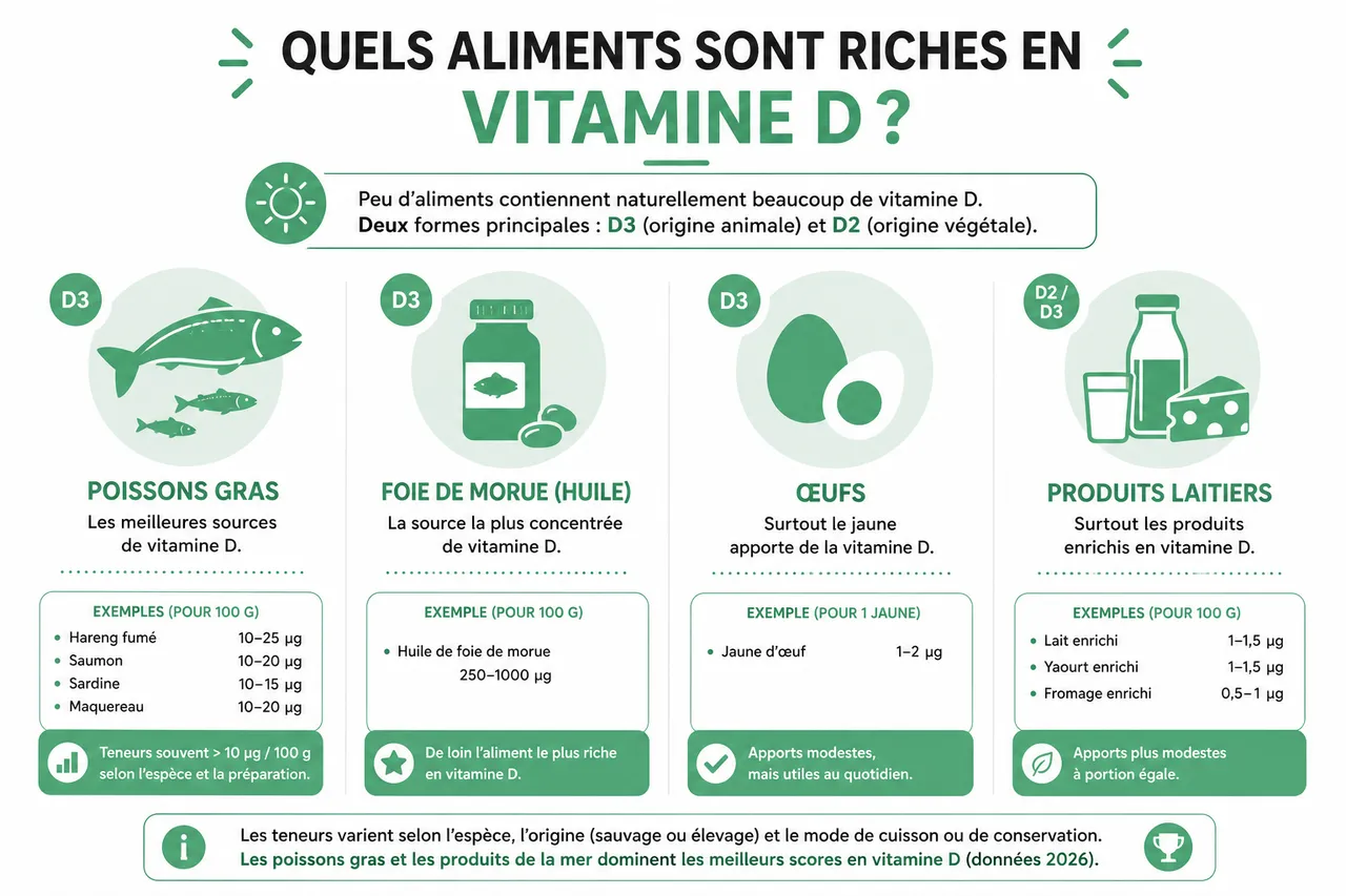 Vitamine D: quels aliments en contiennent vraiment? , Quels aliments sont riches en vitamine D?