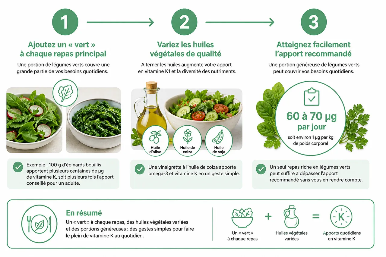 Vitamine K dans quels aliments la trouver au quotidien? , Comment intégrer plus de vitamine K dans son alimentation?