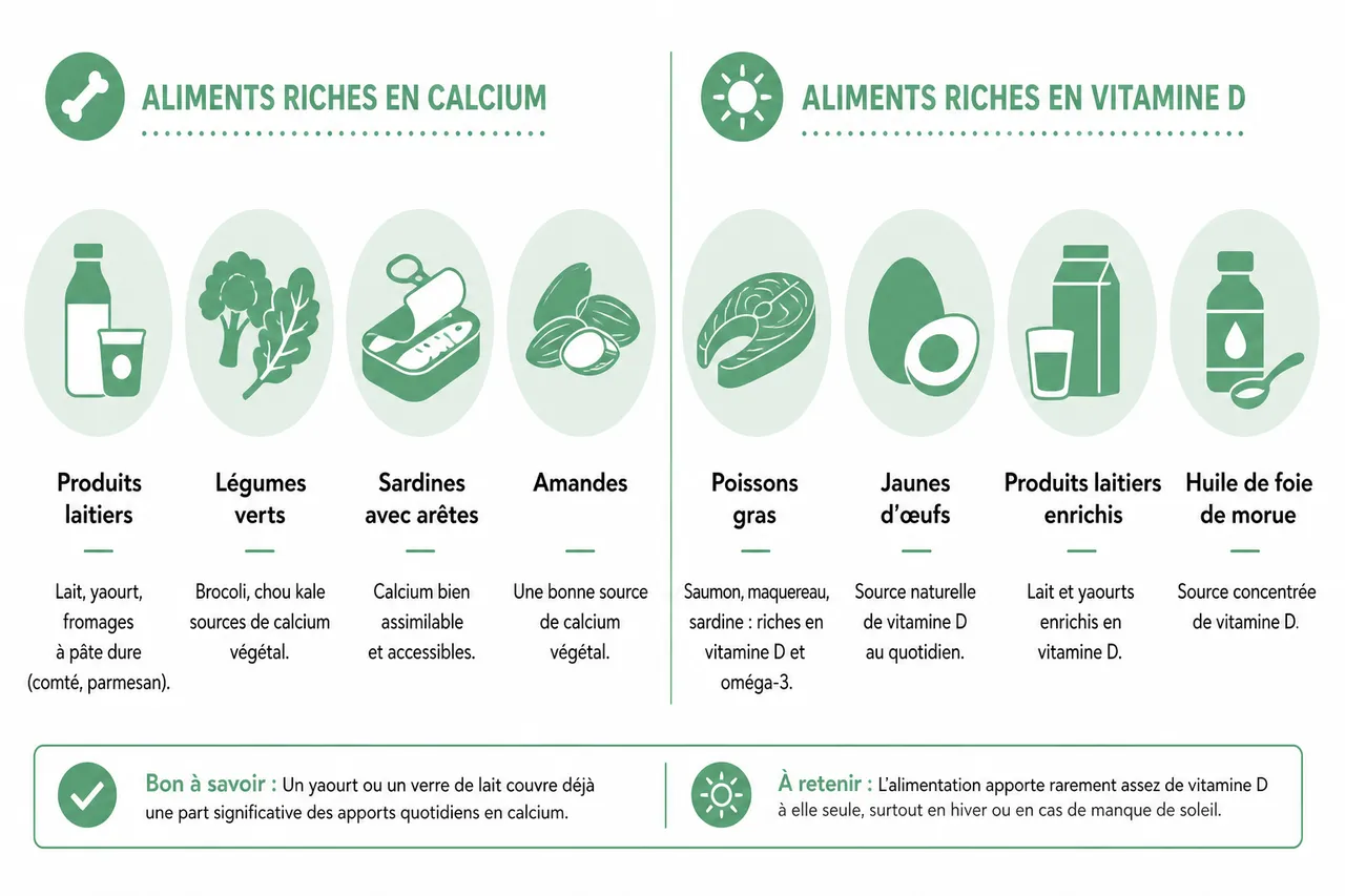 Vitamine D et calcium faut-il les associer systématiquement? , Sources alimentaires et conseils pratiques pour un apport optimal
