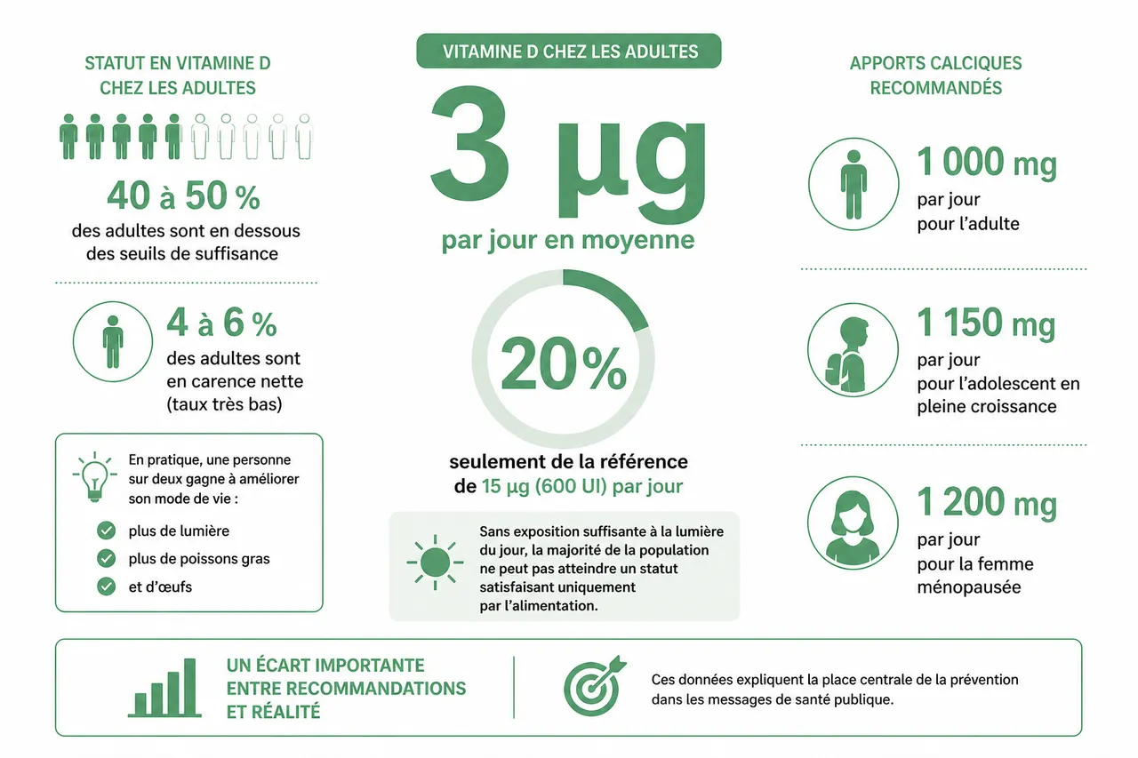 Vitamine D et calcium faut-il les associer systématiquement? , Vitamine D et calcium en chiffres: ce que montrent les données récentes