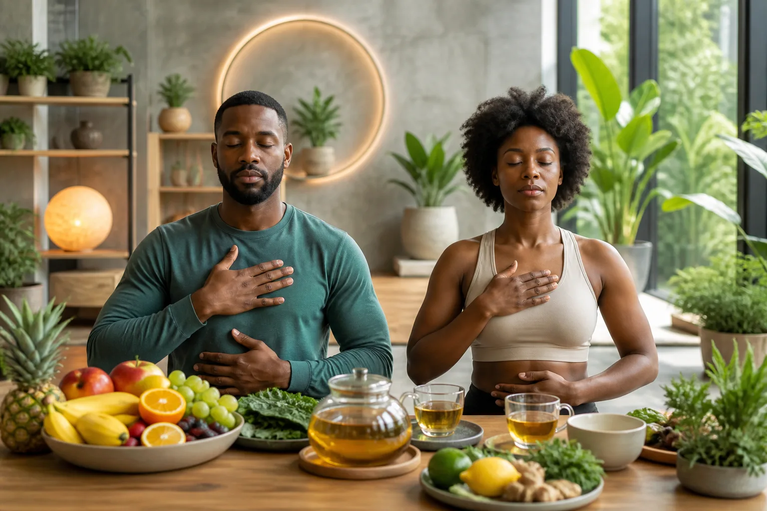 Jeûne intermittent et santé illustration avec alimentation équilibrée
