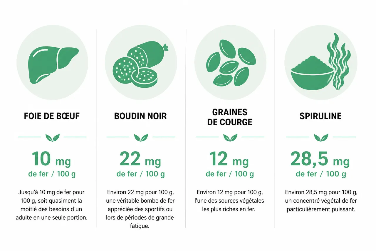 Aliments riches en fer les options à privilégier au quotidien , Top des aliments riches en fer: liste pratique et conseils d’intégration