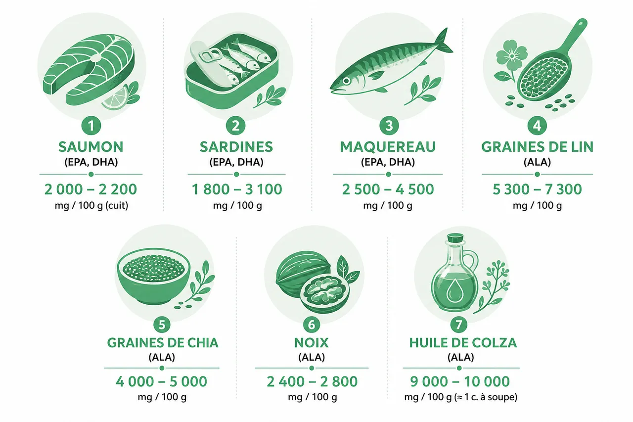 Oméga-3 dans l’assiette 7 aliments à connaître , Les 7 aliments incontournables riches en oméga 3