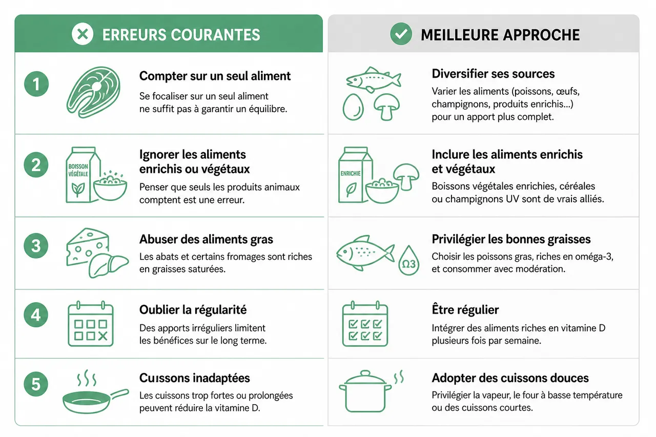 Les 5 erreurs courantes lors de l'augmentation de votre apport en vitamine D par l'alimentation , Les 5 erreurs courantes lors de l’augmentation de l’apport en vitamine D alimentaire