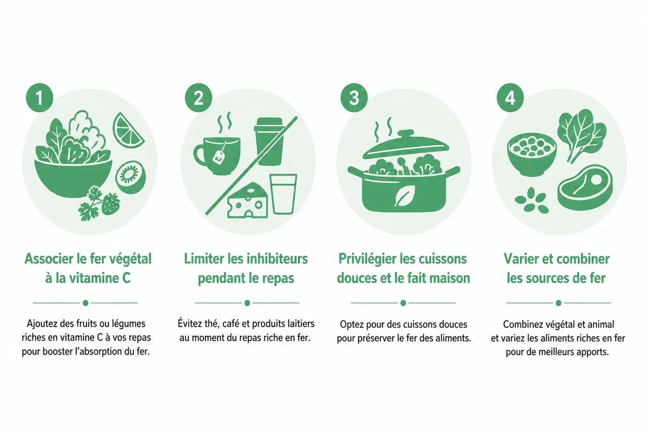 Comment composer des repas riches en fer pour renforcer votre santé , Comment optimiser l’absorption du fer au quotidien?