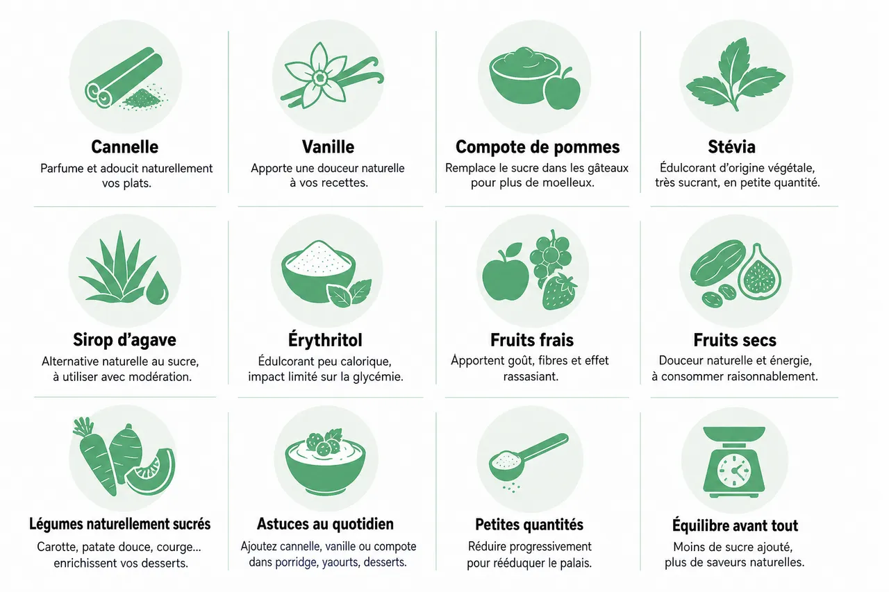 Réduire le sucre sans se priver: 7 stratégies efficaces à adopter dès cette semaine , Alternatives naturelles et astuces pour remplacer le sucre