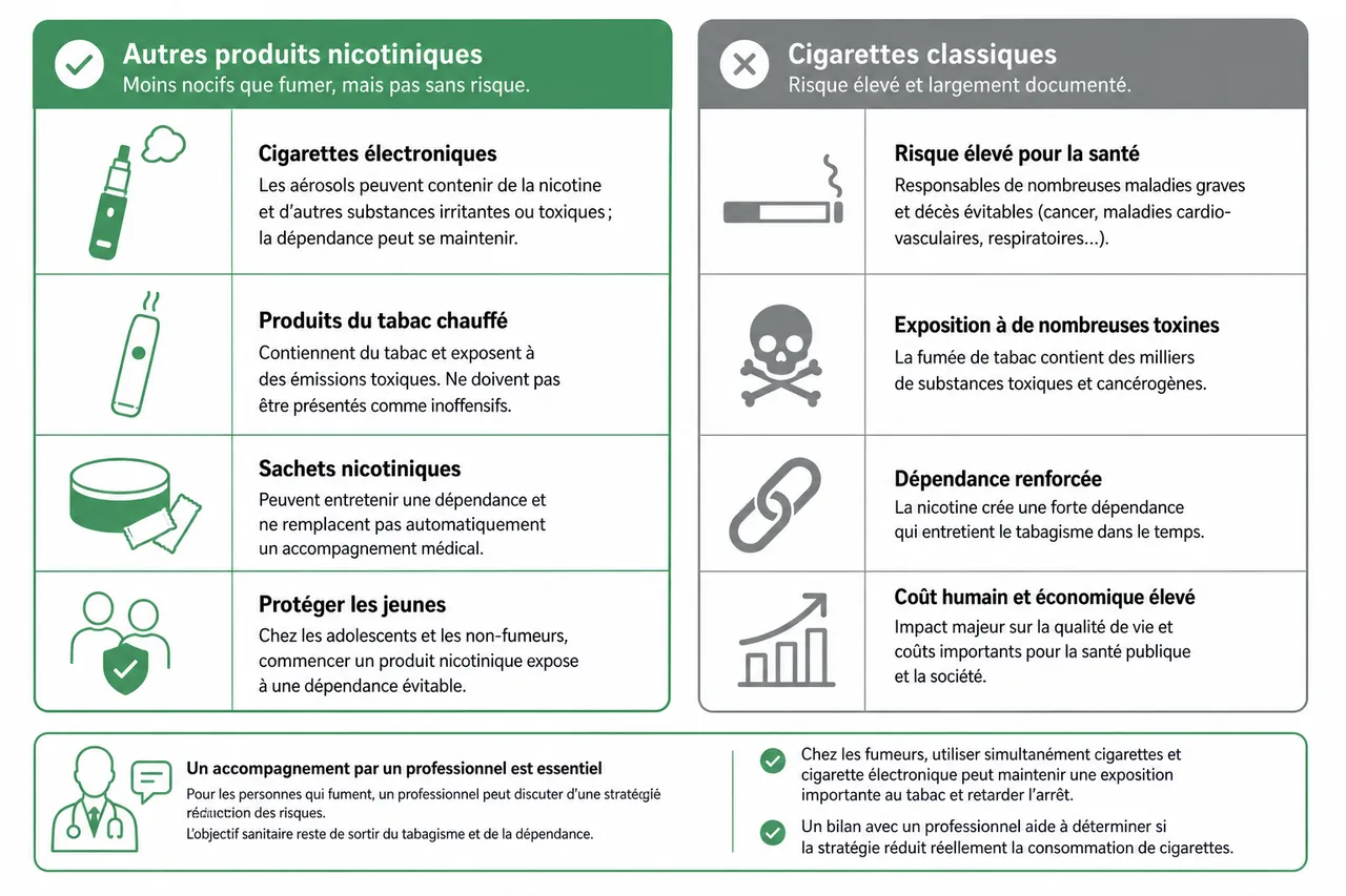 Les risques du tabac pour la santé à long terme en 2026 , Les nouveaux produits nicotiniques ne sont pas sans risque