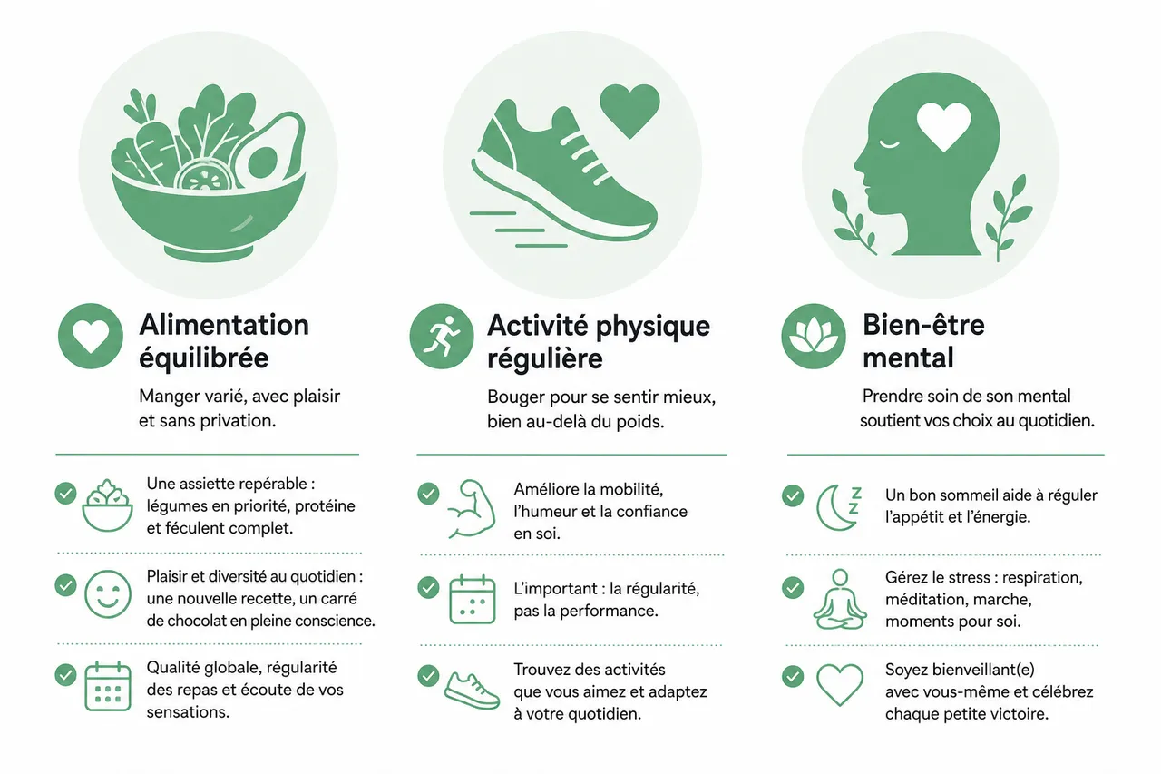 Perdre du poids durablement sans compter chaque calorie en 2026 , Les piliers d’une gestion du poids approche durable