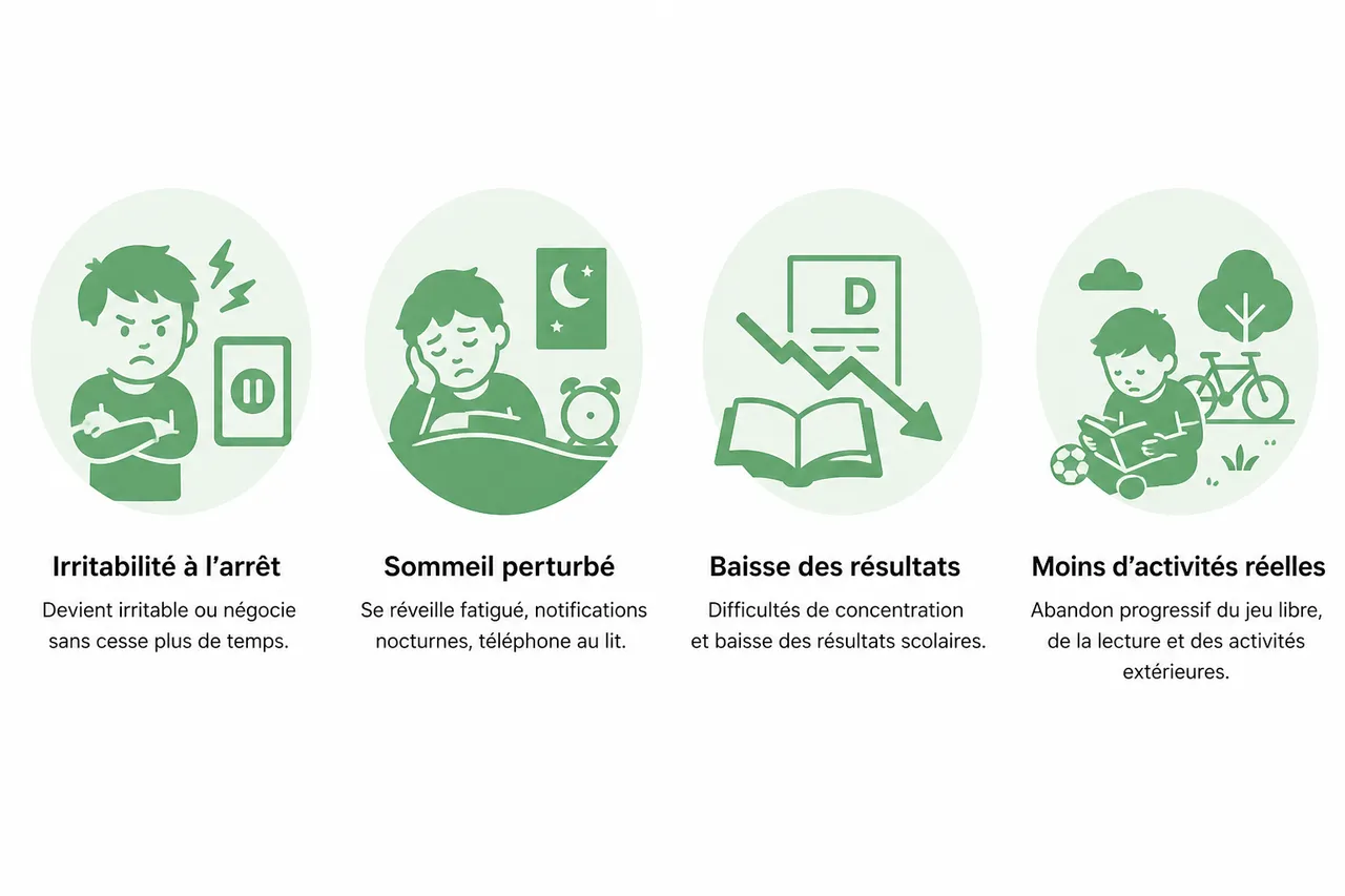 Signaux d’alerte liés à l’exposition excessive aux écrans en 2026: comment agir? , Signes d’alerte et symptômes de la surexposition aux écrans